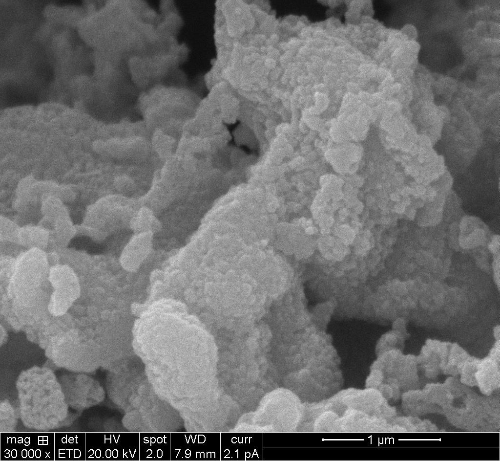 typical of combustion derived samples. Highly porous nature of MnO 2 nanoparticles facilitates and enhances the adsorption characteristics. Fig. 2 Scanning Electron Micrograph 3.