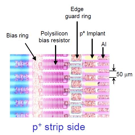 A Basic silicon detector Bias resistors to decouple strips R~M