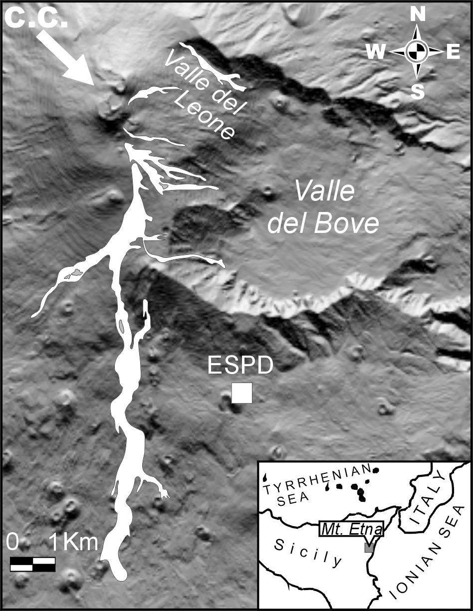 MASOTTI ET AL.: SUPPORT VECTOR MACHINE CLASSIFICATION OF VOLCANIC TREMORS Figure 1. Eruptive field at Etna in 2001. C.C. stands for Central Craters.
