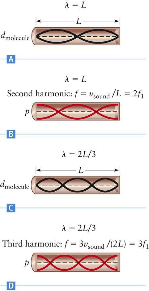 Closed Pipe Harmonics Some other possible standing waves for displacement and pressure are shown The