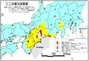 In the coastal region of southern Wakayama Prefecture the figures were slightly higher than the Earthquake Headquarters' estimated seismic intensity distribution, but overall they match well with the