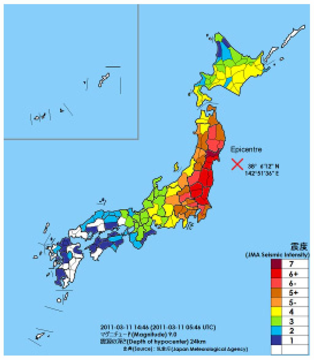 312 Disaster Management and Human Health Risk III Figure 1: Epicentre and seismic intensity [1]. north-eastern coastal areas near the epicentre.