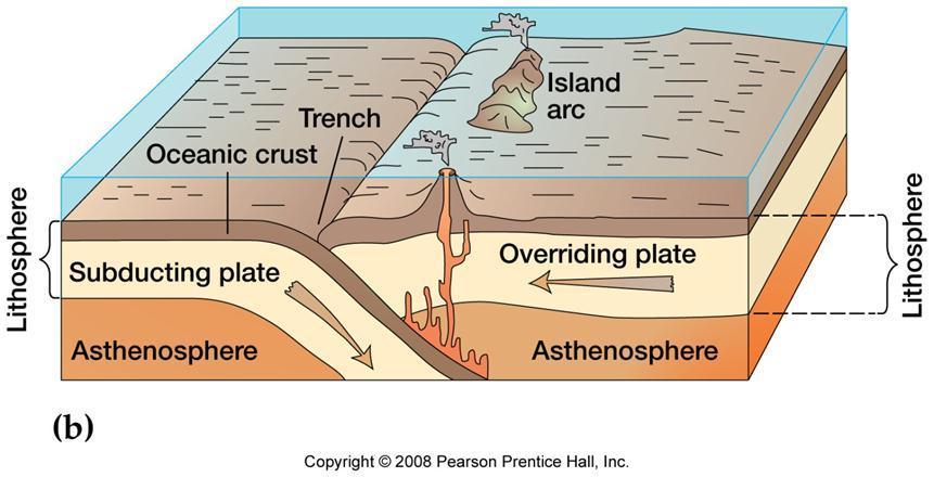 Convergent Plate Boundary Subduction trenches in deep ocean Destructive boundary: