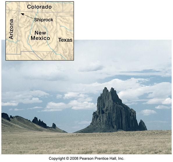Shiprock, NM Volcanic Necks are exposed solidified