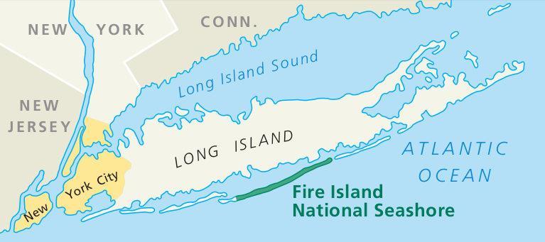 Fire Island is a large thin barrier island parallel to the south shore of Long Island (Figure 1.), New York.