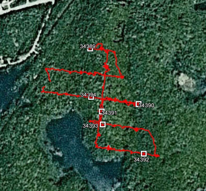 Figure 8: Google Image with Traverse and Sample Locations CANADIAN