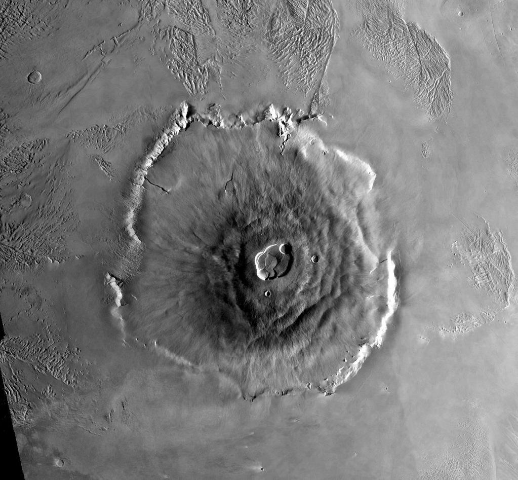 Ancient Volcanoes Olympus Mons The largest volcano in