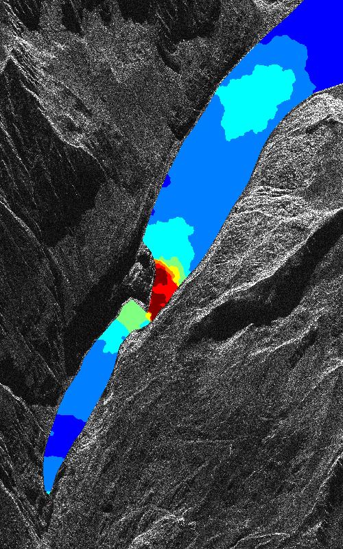 Motion tracking Glacier monitoring with a stereo pair of SAR images (g) Noisy image (h) Euclidean distance (i) GLR Glacier of Argentie re.