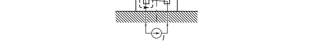 Figure : Schematics of the clamped-clamped beam with electromagnet (flux line is denoted dashed).