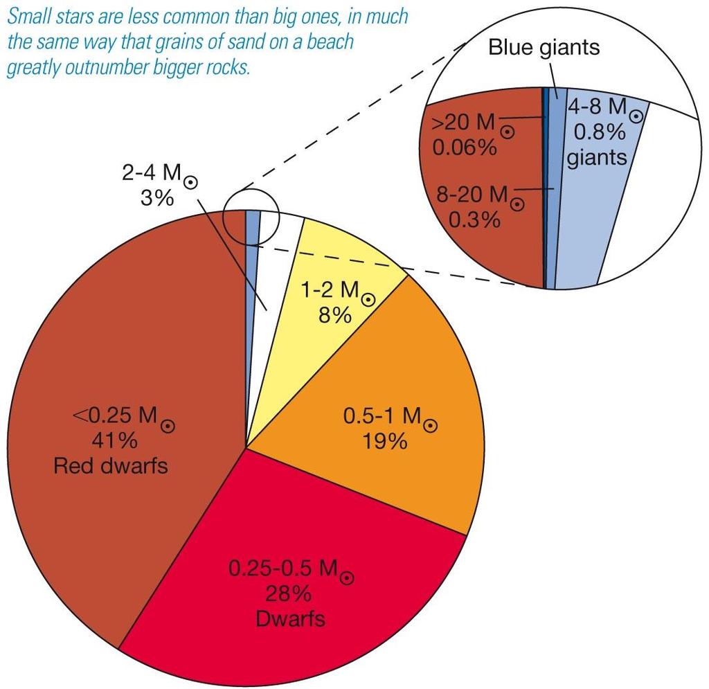 17.8 Mass and Other Stellar Properties This pie chart shows the distribution