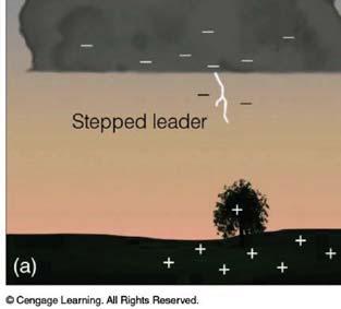 Lightning When the charge builds up enough: Induced charge forms at surface Cloud sends out pilot leader followed by a