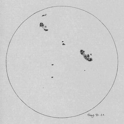 Sun spots In a later work, Galileo reported that he could see spots on the Sun. Also, the Sun rotated, just like the Earth (in the Copernican theory). Galileo had become a committed Copernican.