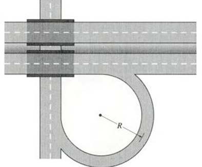 Assignment 3 1. A highway engineer needs to find the least radius R of an exit circular ramp as shown schematically in the figure.