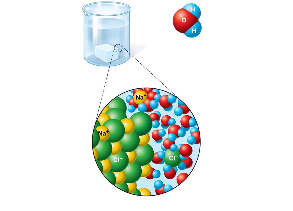 Figure 2.12 Dissociation of salt in water.