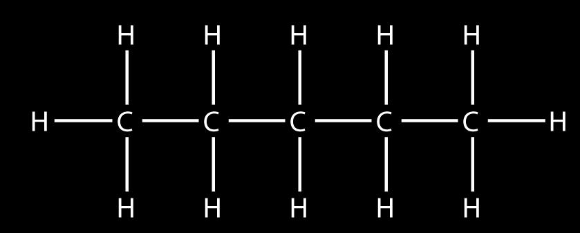 2. Draw the structural formulas for the following simple hydrocarbons: a. Ethane: C 2 H 6 b. Butane: C 4 H 10 c. Pentane: C 5 H 12 3.