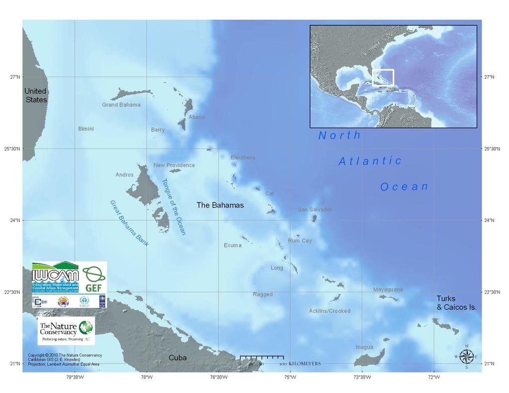 700 islands &cays 80 km east of Florida, 80 km NE of Cuba Total land area - 13,939 square