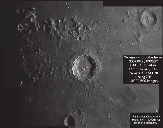 Fig. 2.7. The region of the moon from Copernicus to Eratosthenes, showing craters of various types and sizes.