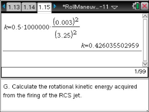 The small kinetic energy of the roll is due to the very short moment arm and the 0.08 second impulse duration.