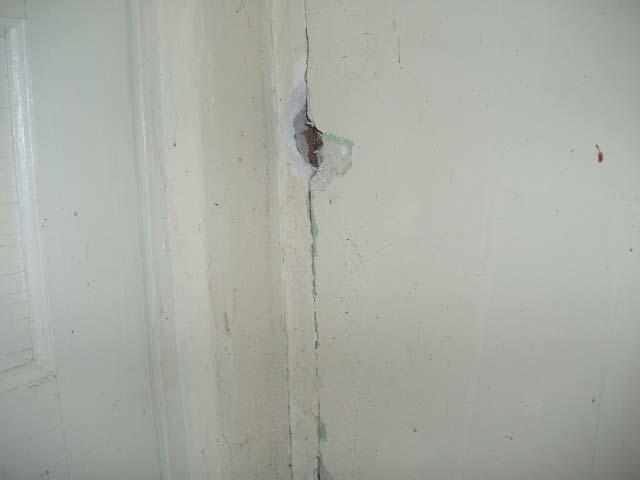 Typical cracks in the stucco finish