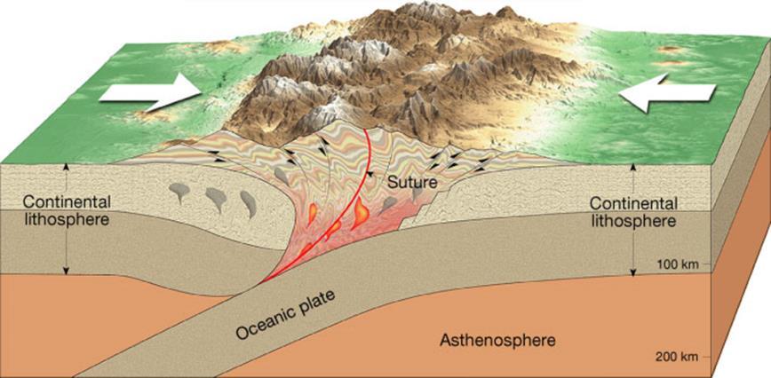 CONVERGENT BOUNDARIES Continental-Continental Plates collide Causes formation of complex