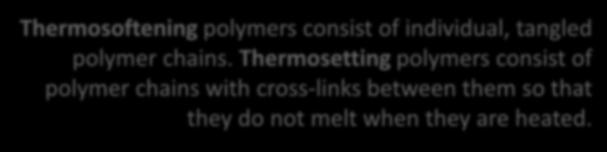 Thermosoftening polymers consist of