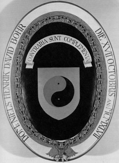 Yin and yang at the center: Niels Bohr chose to include the ancient Chinese symbol in his coat of arms, when he received the Danish Order of the Elephant in 1947 Much has been speculated with regard