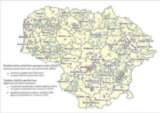 2008 metais. Šiaulių I (Lepšių), Šiaulių II (Birutės), Lapių ir Žemaitijos pieno gėlo geriamojo vandens vandenvietėms SAZ įregistruotos ir įsteigtos kaip tai numatyta HN 44:2006 35 ir 36 punktuose.