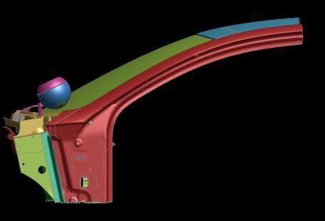 固支 Fixed A3B A5B Fig 3 Adult head impact position Fixed 固支 Fig 4 FE model of headform-to-windscreen impact 3.1.
