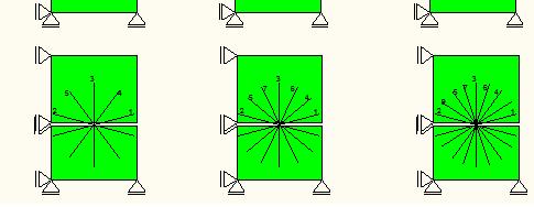 Continuum linear elastic elements: 4 nodes.