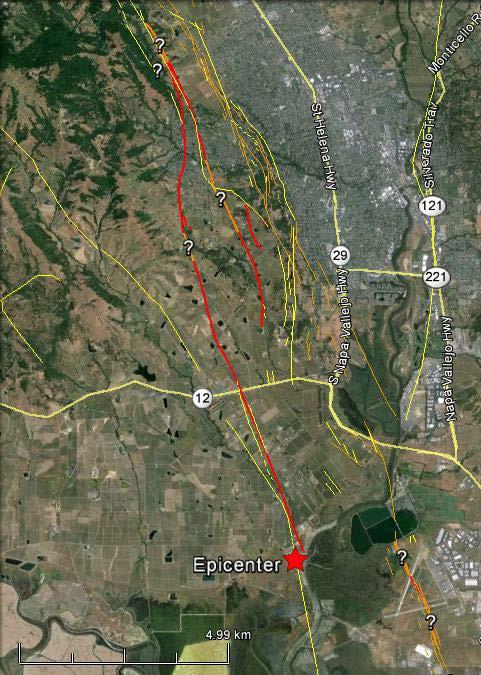 South Napa Earthquake Surface Fault Rupture Detailed