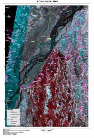 Utilization of Integrated Information.. Koshi River Flood Map 2008 DoS prepared a integration of satellite image, topographic data and population census data for the rescue www.dos.gov.