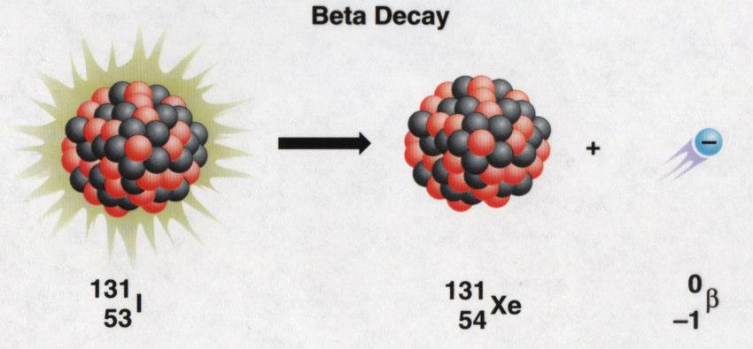 and the atomic number (P only) decreases by 2 Beta Decay Involves emission of a high speed electron from the nucleus A neutron breaks down to a proton (which remains in the nucleus) and an electron