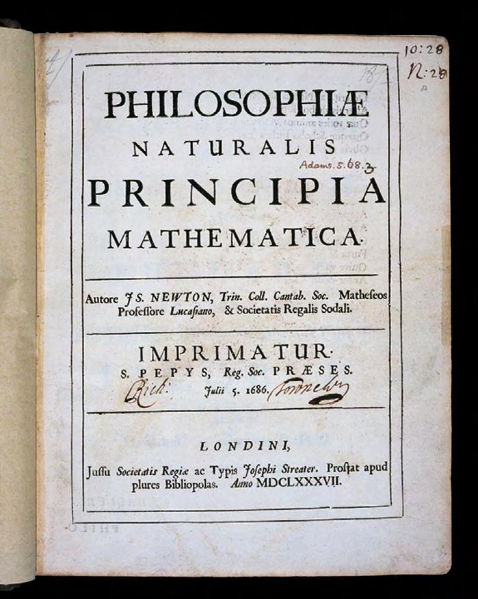 1644 Descartes' Principia philosophiae 1687 Newton s Philosophiae Naturalis Principia Mathematica