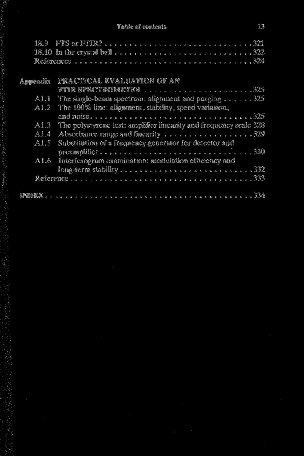 Table of contents 13 18.9 FTS or FTIR? 321 18.