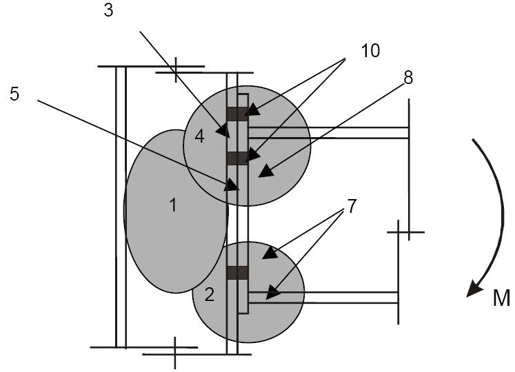 Spring model Fig.. Steel joint with an extended end-plate connection subjected to hogging moments COMPONENTS IN BENDING WITH FOUR BOLTS PER ROW.