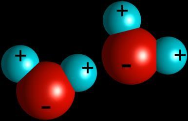 The two hydrogen atoms are at one end of the molecule. The oxygen atom is at the other end of the molecule.