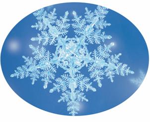Each individual snowflake is formed from as many as 100