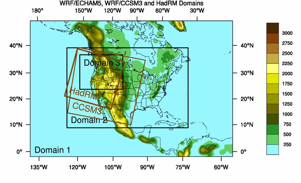 Dynamical Downscaling Regional Climate Modeling Mesoscale models are currently used in numerical weather prediction Forced by a global model that provides: