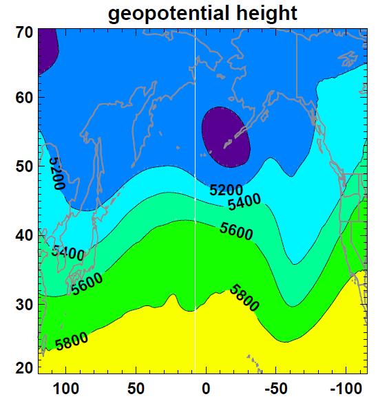 Geopotential height at 500 hpa Pre-AR