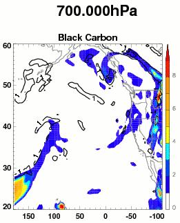 Black Carbon [x 10 11 Kg Kg -1 ] moderate-ar (Mar 10, 2016) 700 hpa