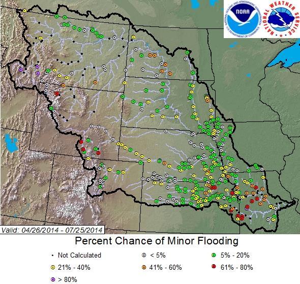 MISSOURI BASIN RIVER FORECAST CENTER Rivers likely to experience minor (and maybe moderate) flooding Big Hole River, MT Gallatin River, MT Clarks Fk Yellowstone, MT Tongue, MT N Fk Shoshone, WY North