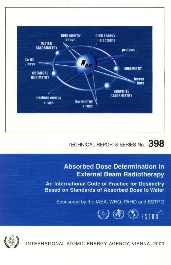 IAEA TRS-398 Published in 2000 Replace previous protocol TRS-277