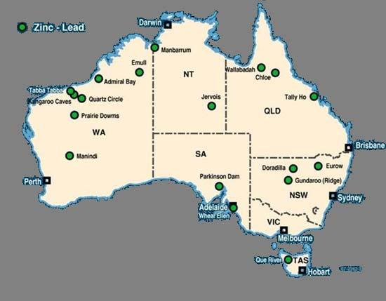 Source: Intierra Australian Zinc-Lead Exploration Over 530 projects ~48% at grassroots stage Exploration, 172 Grassroots Exploration, 256 Selected zinc-lead exploration prospects