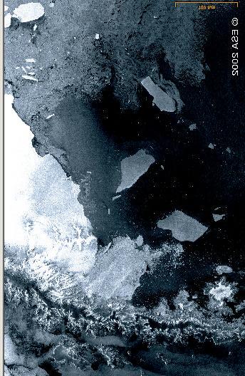 First Image from ENVISAT Antarctica Larsen B ice