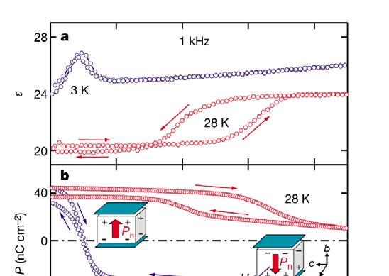 TbMn 2 O 5 Reproducible polarization reversal by magnetic fields (a) Dielectric