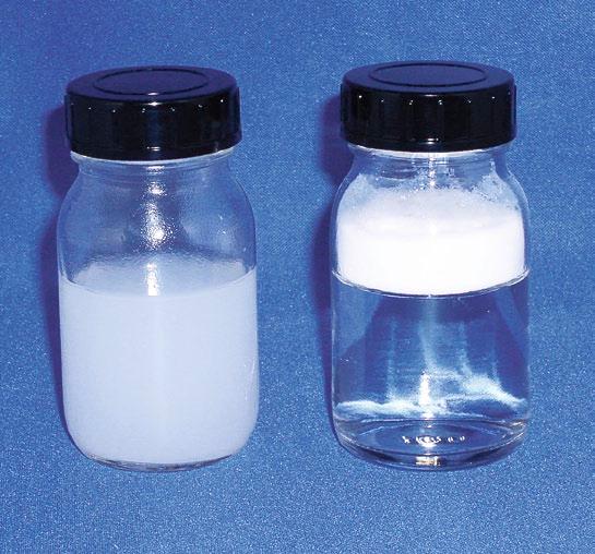 Hydrophilic is fully dispersible in water (left); hydrophobic is not, and floats on top (right) AEROSIL Pharmaceutical Products an Overview Evonik has a portfolio of colloidal silicon dioxide