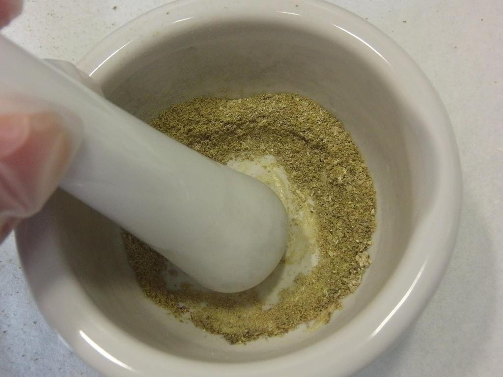 grinding a reactant into a powder creates more