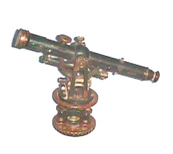 theodolite until the 1883 edition. This 11 1/4" tall instrument has a 12-inch telescope set in wye supports with a 4 1/2-inch level mounted underneath.