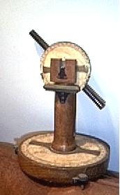 TR 27, Wooden Theodolite, English, c. 1910. This 10 1/2"s tall instrument is believed to be a training model.