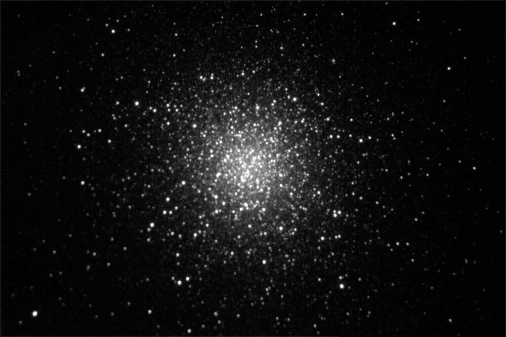 Images from Badlands Observatory M-13 Great Globular Star Cluster in Hercules: 8/12/01, Exposure 60 seconds --Brightest globular star cluster visible from the northern latitudes.
